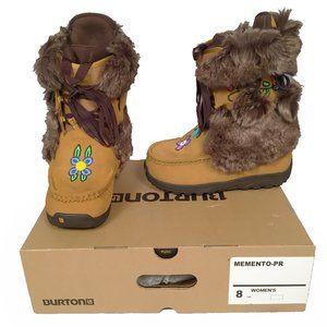 NEW Burton Memento PR Snowboard Boots! 8 Tan Mukluk Style Faux Fur Beaded Detail